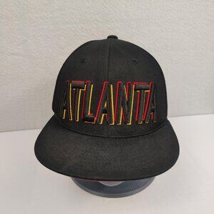 Atlanta Snap Back Hat Black Red Yellow Embroidered Mens KBETHOS